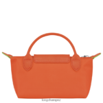 Women Carot Longchamp Le Pliage Green Pouch with handle Leather Goods L06408674 - Image 4