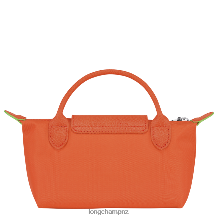Women Carot Longchamp Le Pliage Green Pouch with handle Leather Goods L06408674 - Image 4