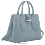 Women Cloud Blue Longchamp Roseau Handbag Bags L06408107 - Image 3