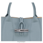 Women Cloud Blue Longchamp Roseau Handbag Bags L06408107 - Image 7