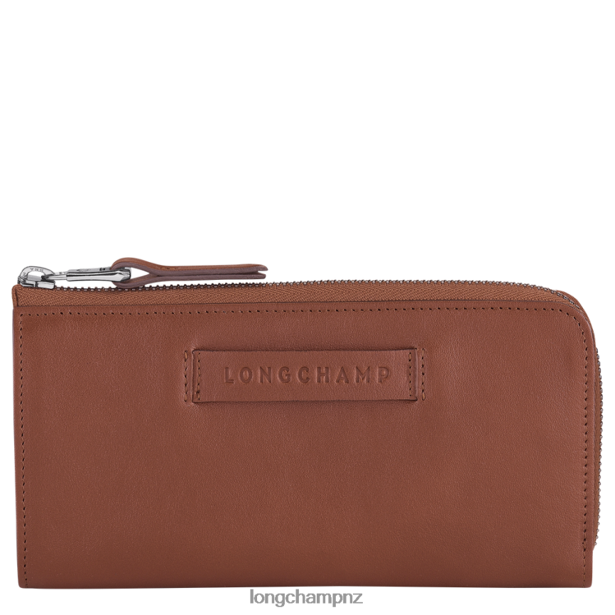 women_cognac_longchamp_3d_wallet_with_zip_around_leather_goods_l06408624.png Women Cognac Longchamp 3D Wallet with zip around Leather Goods L06408624 - Image 1