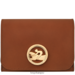 Women Cognac Longchamp Box-Trot Wallet Leather Goods L06408556
