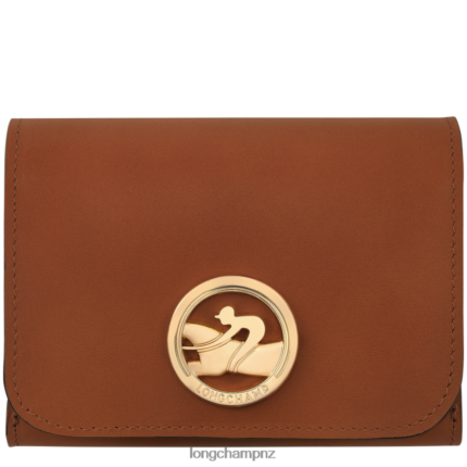 Women Cognac Longchamp Box-Trot Wallet Leather Goods L06408556