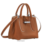 Women Cognac Longchamp Roseau Handbag Bags L06408122 - Image 3
