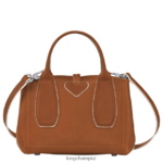 Women Cognac Longchamp Roseau Handbag Bags L06408122 - Image 4