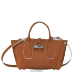 Women Cognac Longchamp Roseau Handbag Bags L06408122 - Image 5