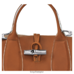 Women Cognac Longchamp Roseau Handbag Bags L06408122 - Image 7