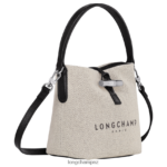 Women Ecru Longchamp Roseau Bucket bag Bags L06408117 - Image 3