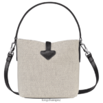 Women Ecru Longchamp Roseau Bucket bag Bags L06408117 - Image 4