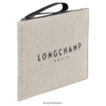 Women Ecru Longchamp Roseau Pouch Leather Goods L06408681 - Image 3