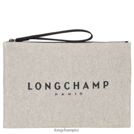 Women Ecru Longchamp Roseau Pouch Leather Goods L06408681