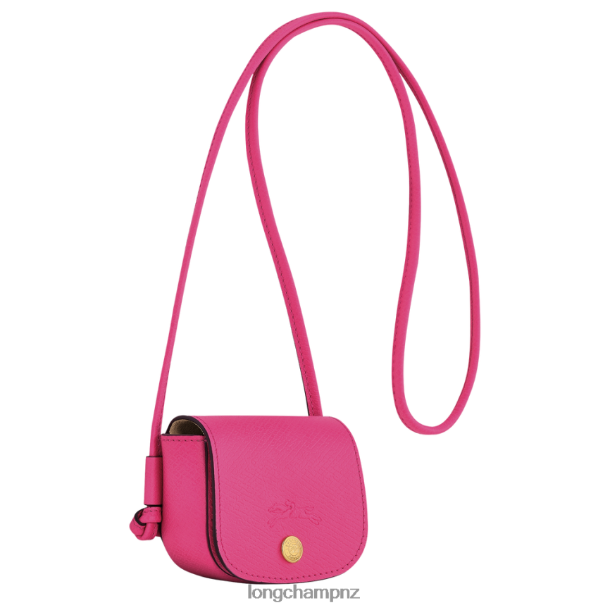 Women Fuchsia Longchamp Epure Coin purse with leather lace Leather Goods L06408535 - Image 3