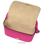 Women Fuchsia Longchamp Epure Coin purse with leather lace Leather Goods L06408535 - Image 4