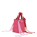 Women Fuchsia Longchamp Le Pliage Re-Play Handbag Bags L0640845 - Image 3