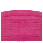 Women Fuchsia Longchamp Roseau Card holder Leather Goods L06408642 - Image 2