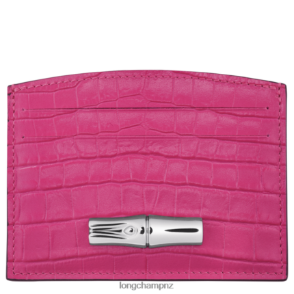 Women Fuchsia Longchamp Roseau Card holder Leather Goods L06408642