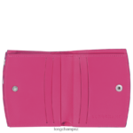 Women Fuchsia Longchamp Roseau Wallet Leather Goods L06408593 - Image 2