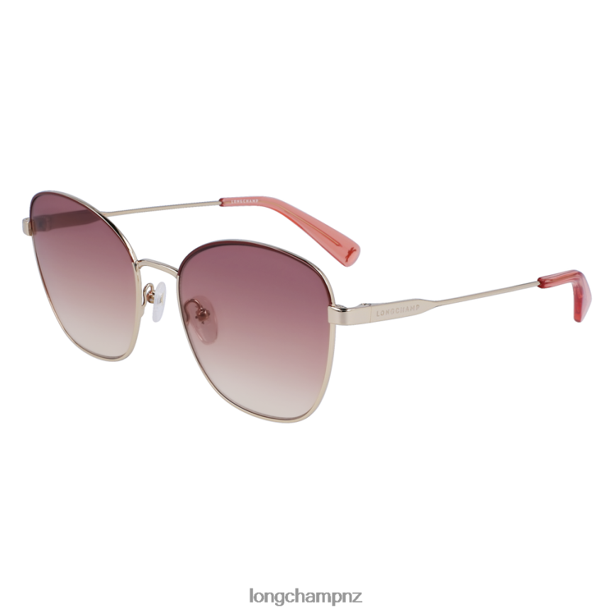 Women Gold/Brown Longchamp Fall/Winter 2022 Collection Sunglasses Accessories L06408904 - Image 2