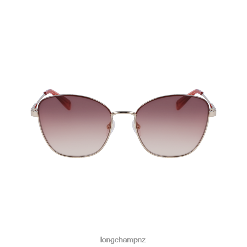 Women Gold/Brown Longchamp Fall/Winter 2022 Collection Sunglasses Accessories L06408904 - Image 1