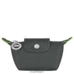 Women Graphite Longchamp Le Pliage Green Coin purse Leather Goods L06408509