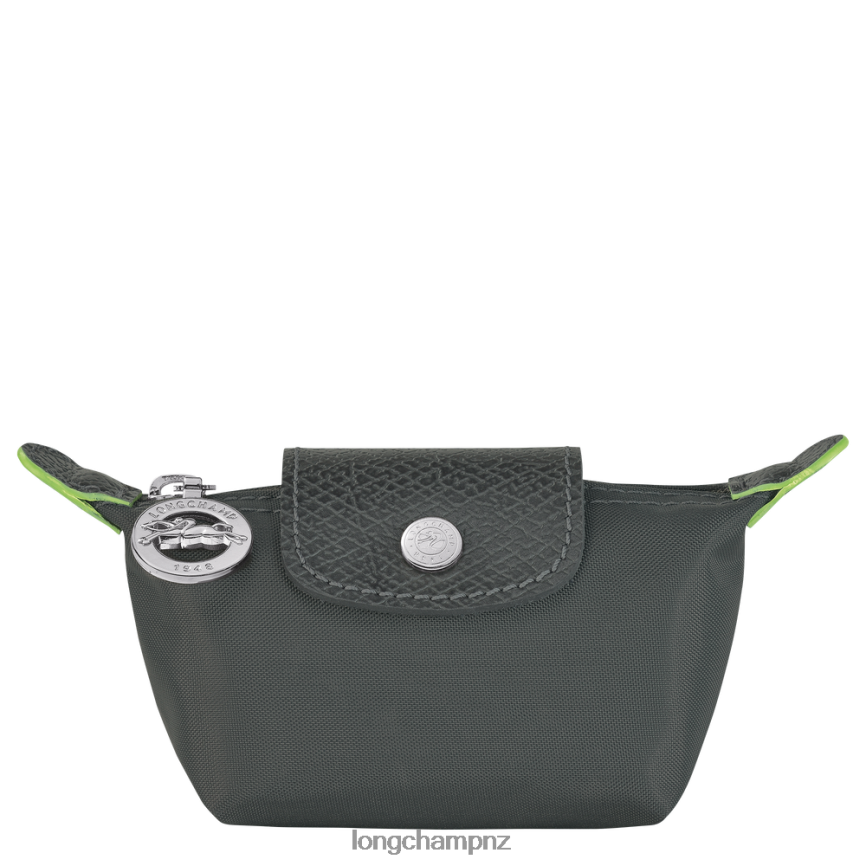 Women Graphite Longchamp Le Pliage Green Coin purse Leather Goods L06408509 - Image 1