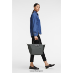 Women Graphite Longchamp Le Pliage Green Handbag Bags L06408194 - Image 2