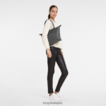 Women Graphite Longchamp Le Pliage Green Tote bag Bags L06408411 - Image 2