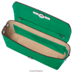 Women Grass/Green Light Longchamp Roseau Clutch Leather Goods L06408248 - Image 5
