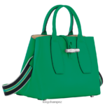 Women Grass/Green Light Longchamp Roseau Handbag Bags L0640898 - Image 3