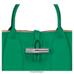 Women Grass/Green Light Longchamp Roseau Handbag Bags L0640898 - Image 7