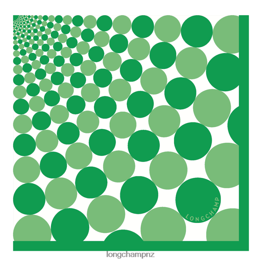 Women Grass/Green Light Longchamp Spring/Summer 2023 Collection Silk scarf 70 Accessories L064081036 - Image 4