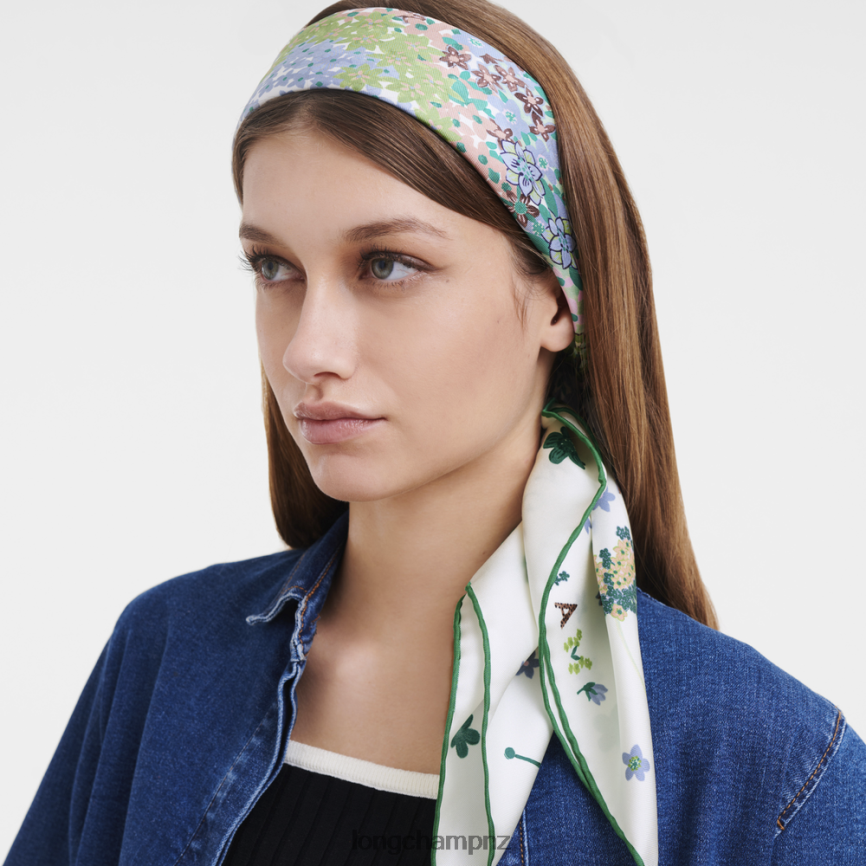 Women Grass/Green Light Longchamp Spring/Summer 2023 Collection Silk scarf 90 Accessories L064081041 - Image 2