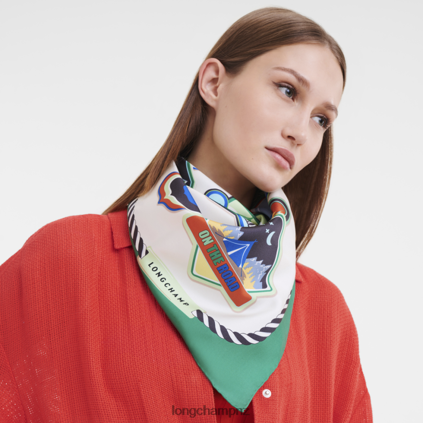 Women Grass/Green Light Longchamp Spring/Summer 2023 Collection Silk scarf 90 Accessories L064081058 - Image 2