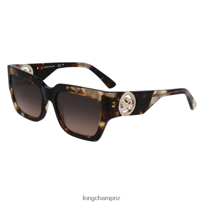 Women Green Havana Longchamp Spring/Summer Collection 2023 Sunglasses Accessories L06408880 - Image 2