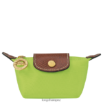 Women Green Light Longchamp Le Pliage Original Coin purse Leather Goods L06408500
