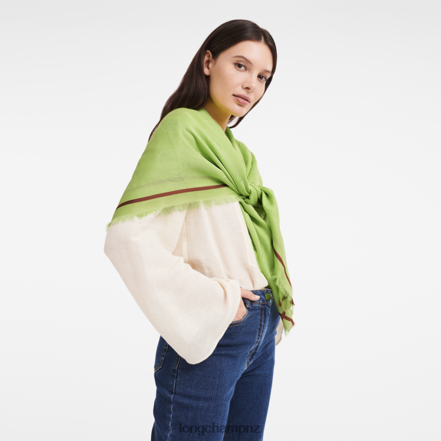Women Green Light Longchamp Spring/Summer 2023 Collection Shawl Accessories L06408978 - Image 2