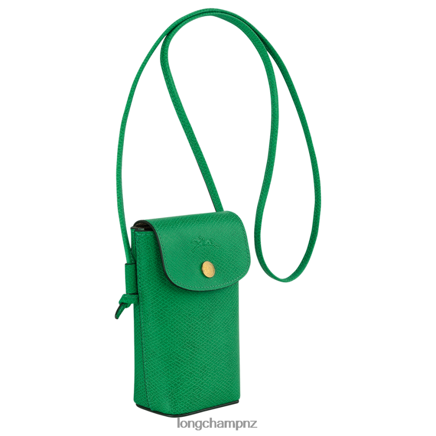 Women Green Longchamp Epure Phone case with leather lace Leather Goods L06408709 - Image 3