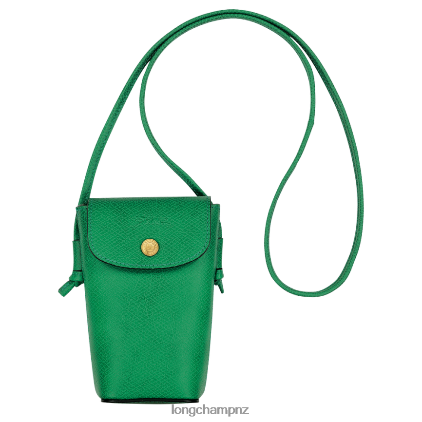 Women Green Longchamp Epure Phone case with leather lace Leather Goods L06408709 - Image 1