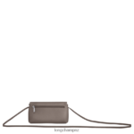 Women Grey Longchamp Roseau Essential Clutch Leather Goods L0640811 - Image 4