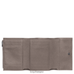Women Grey Longchamp Roseau Essential Compact wallet Leather Goods L06408570 - Image 2