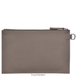 Women Grey Longchamp Roseau Essential Pouch Leather Goods L06408692 - Image 3