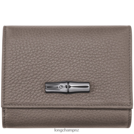 Women Grey Longchamp Roseau Essential Wallet Leather Goods L06408573