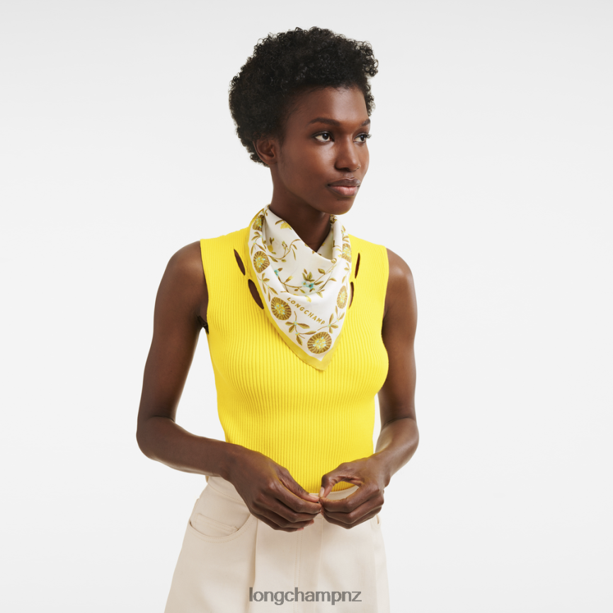 Women Lemon Longchamp Spring/Summer 2023 Collection Silk scarf 50 Accessories L064081019 - Image 2