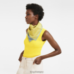 Women Lemon Longchamp Spring/Summer 2023 Collection Silk scarf 70 Accessories L064081031 - Image 2