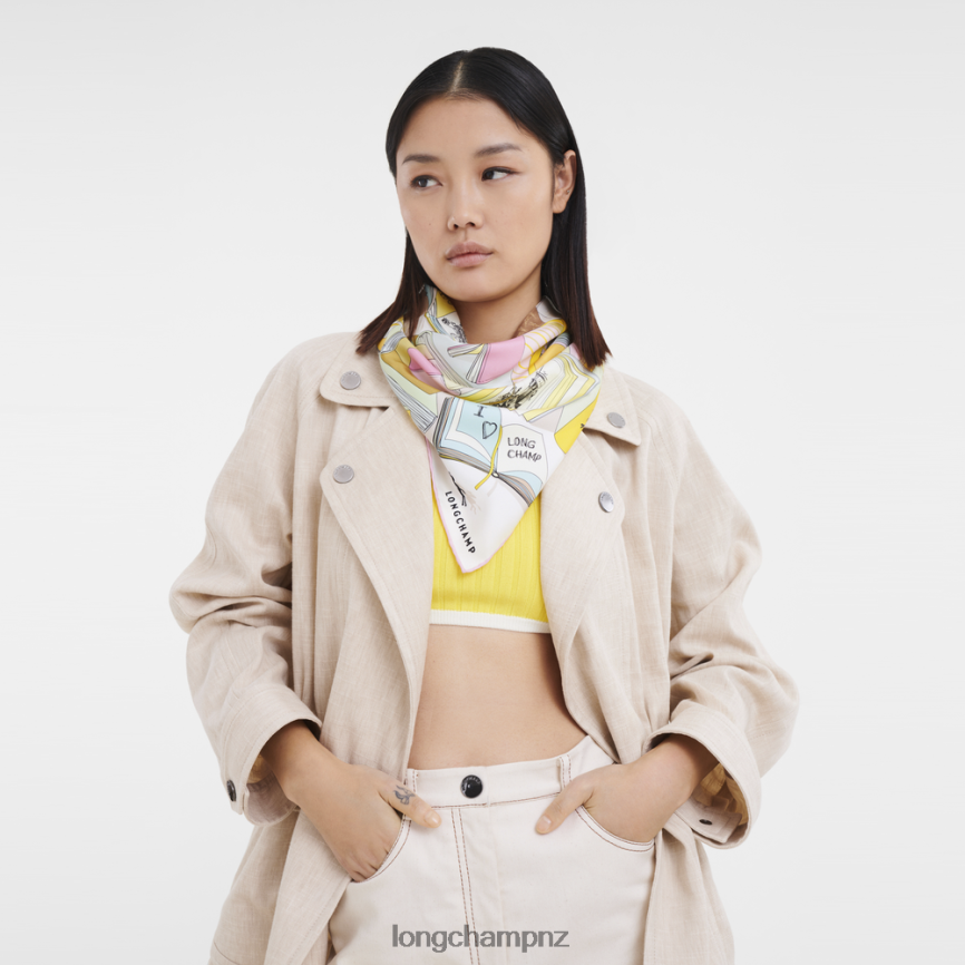 Women Lemon Longchamp Spring/Summer 2023 Collection Silk scarf 90 Accessories L064081050 - Image 2