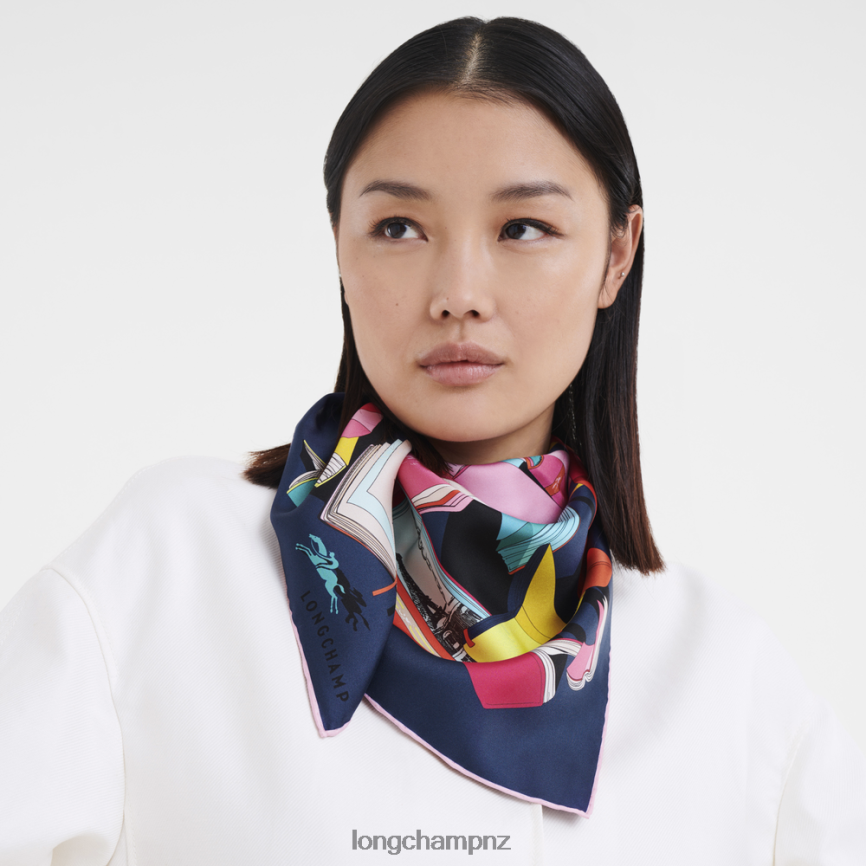 Women Multicolor Longchamp Spring/Summer 2023 Collection Silk scarf 90 Accessories L064081049 - Image 2