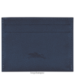 Women Navy Longchamp Le Foulonne Cardholder Leather Goods L06408649 - Image 2