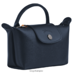 Women Navy Longchamp Le Pliage City Pouch with handle Leather Goods L06408680 - Image 2