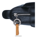 Women Navy Longchamp Le Pliage City Pouch with handle Leather Goods L06408680 - Image 4