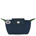 Women Navy Longchamp Le Pliage Green Coin purse Leather Goods L06408510